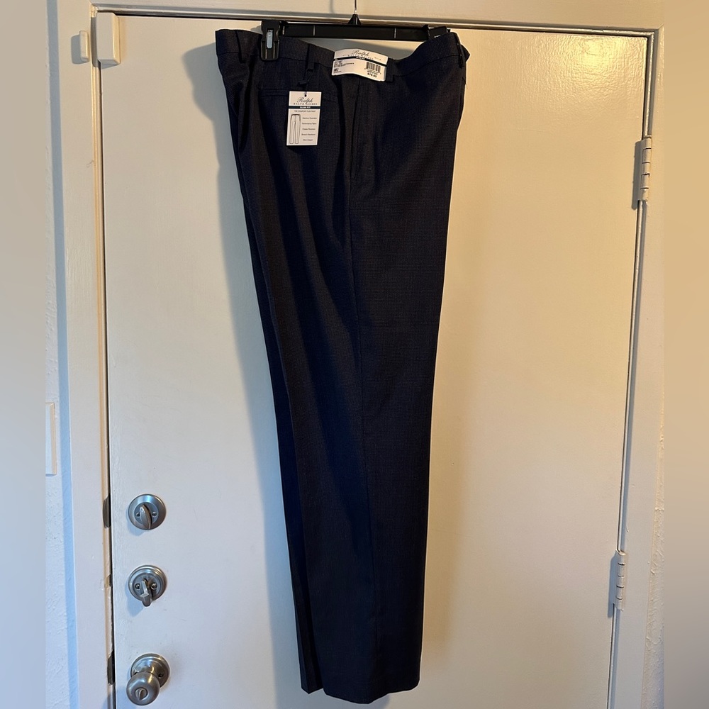 NWT Ralph Lauren Men's Comfort Flex Slim Fit Dress Pants, Navy, 40W x 32L